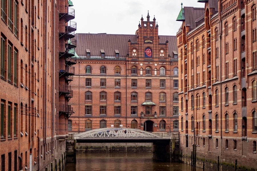Speicherstadt — The red-brick warehouse district overlooking the harbour canals