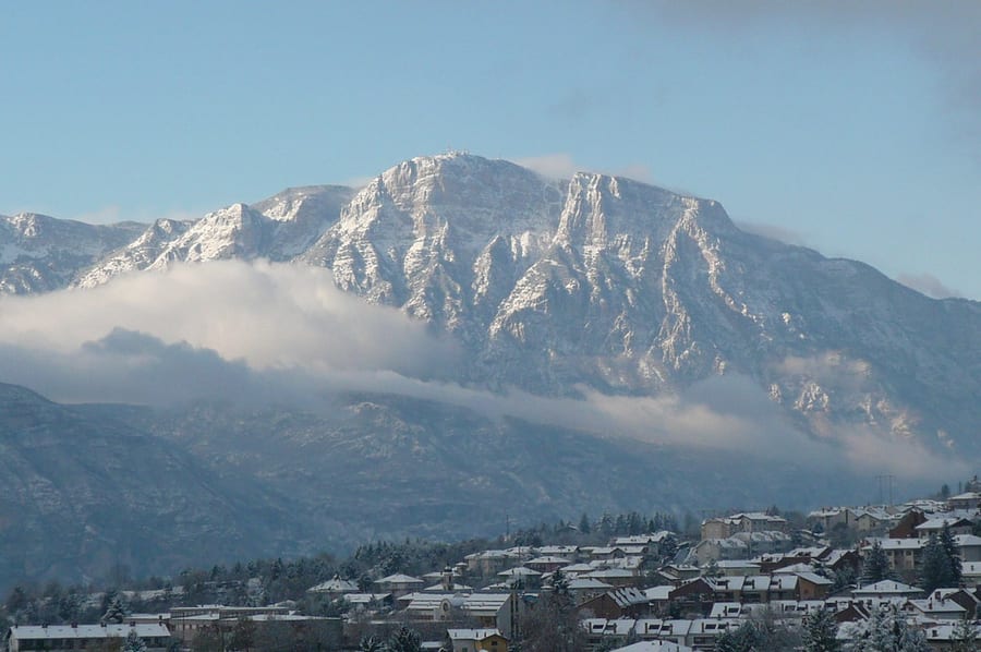 The Paganella seen from the south-east — The rounded profile of the mountain that symbolises Andalo