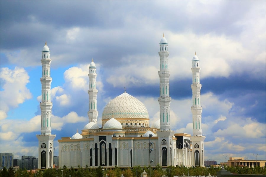 Hazrat Sultan Mosque — Central Asia's largest mosque, with four 77-metre minarets