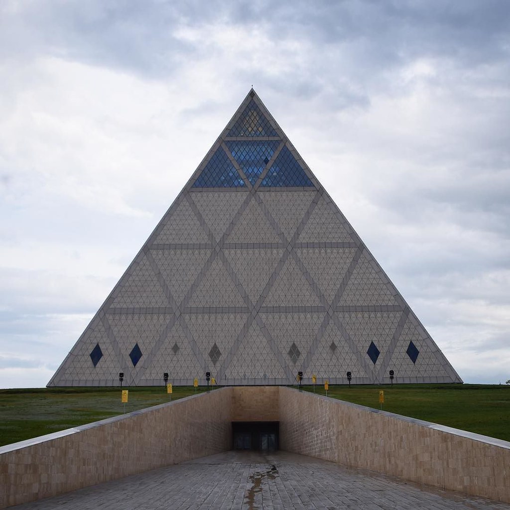 Palace of Peace and Reconciliation — Norman Foster's glass-and-steel pyramid, home to the Congress of world religions