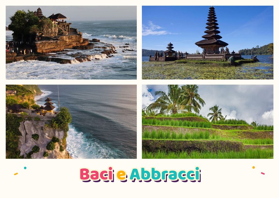 Baci e Abbracci da Bali — Tanah Lot, Ulun Danu Beratan, Uluwatu e Le risaie di Jatiluwih