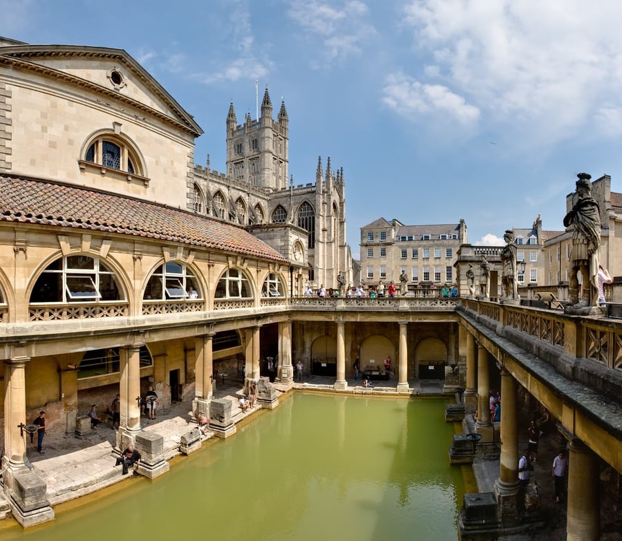 The Roman Baths — The thermal waters that gave the city its name