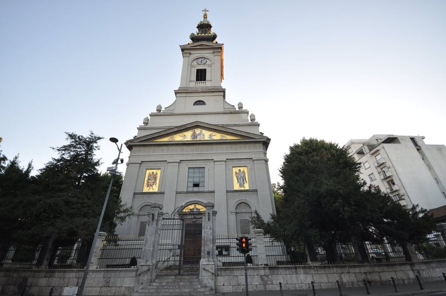 Cathedral of St Michael the Archangel — The baroque bell tower of the Saborna crkva, consecrated in 1845