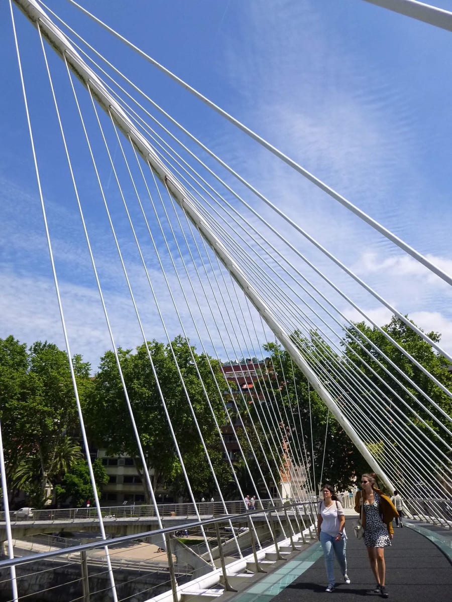 Puente Zubizuri — Il ponte bianco di Calatrava sospeso sul Nervión