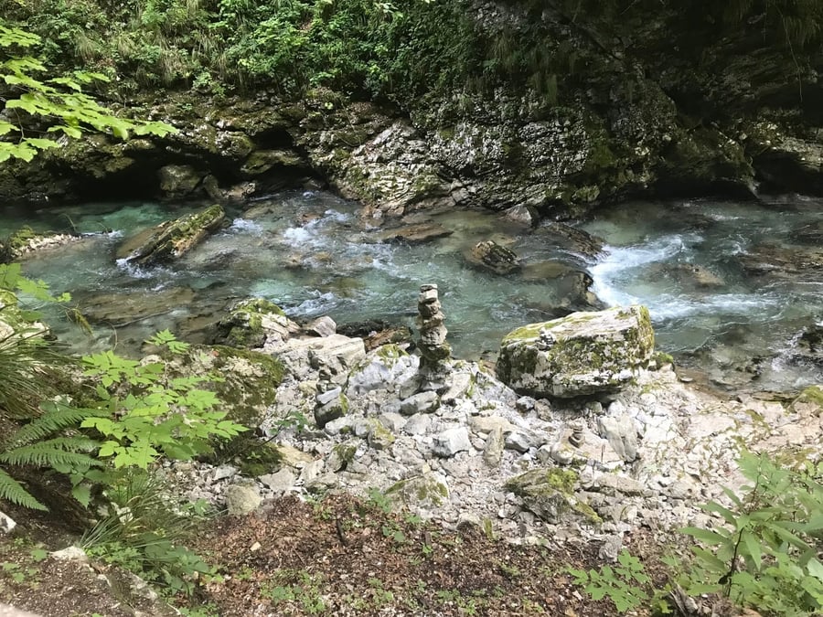 Vintgar Gorge — A canyon carved by the Radovna River near the lake