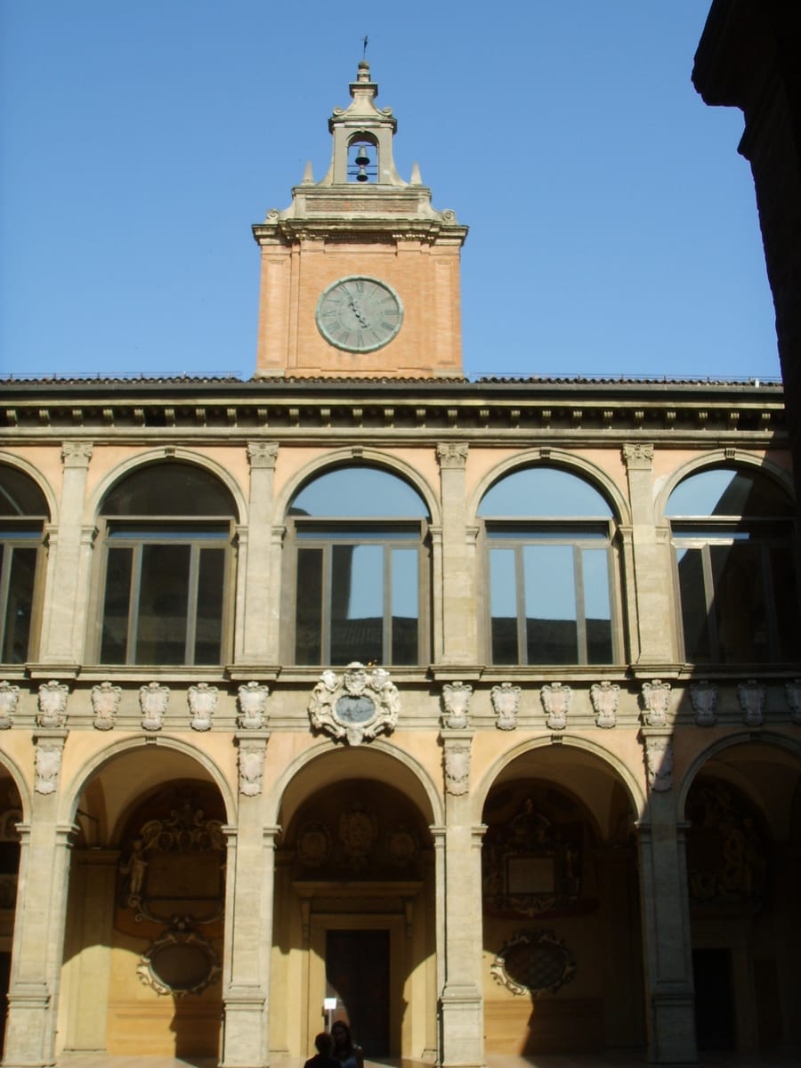 The Archiginnasio courtyard — The historic seat of Europe's first university