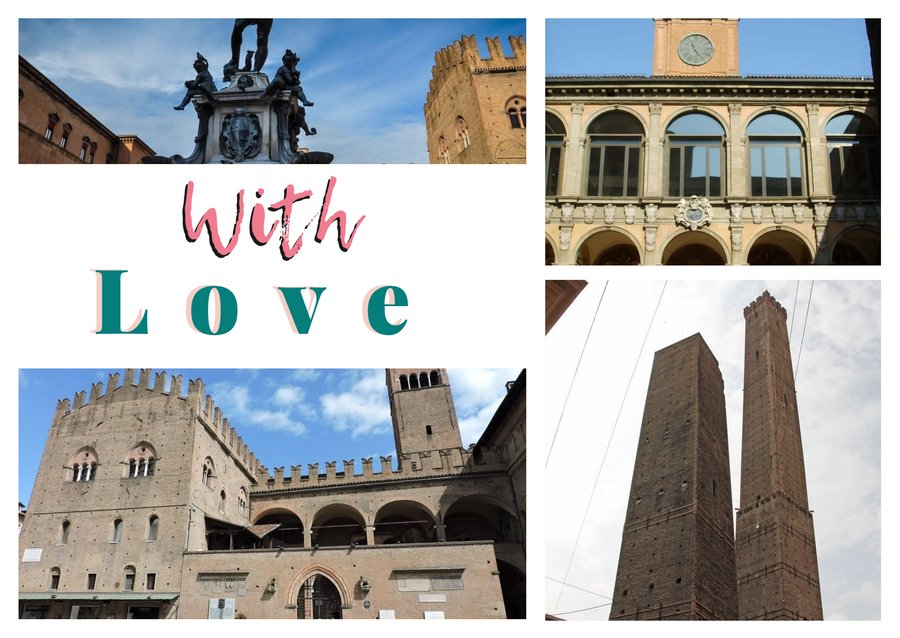 With Love from Bologna — Fountain of Neptune, The Archiginnasio courtyard, The Two Towers and Piazza Maggiore