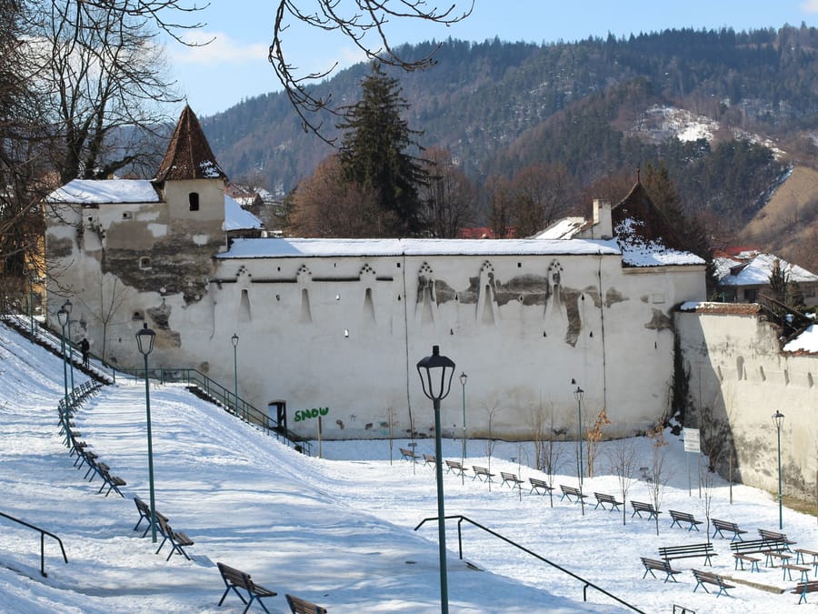 Il bastione dei Tessitori — Le mura difese dalle corporazioni, d'inverno