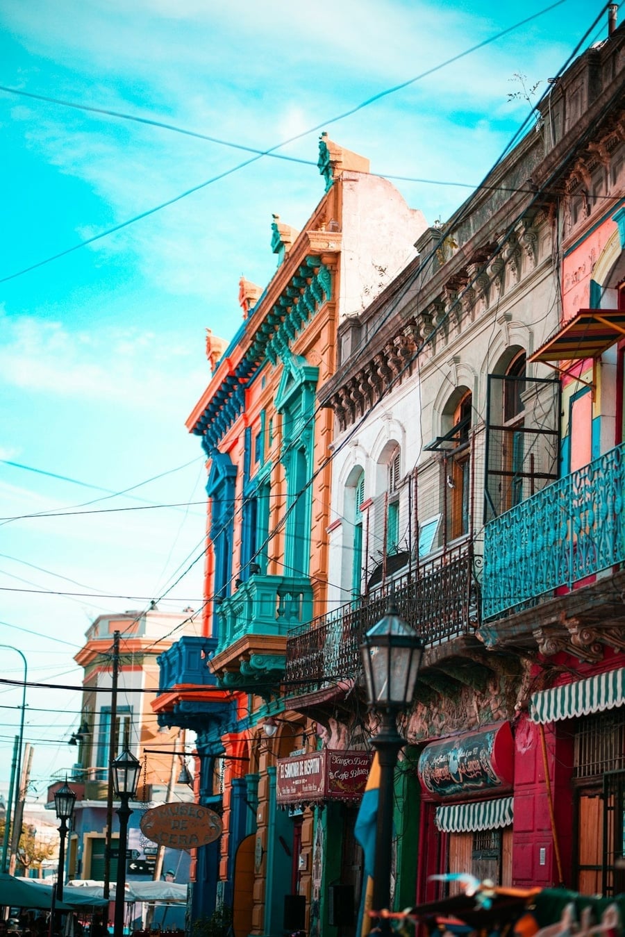 Caminito — Le case di lamiera dipinte a colori vivaci del quartiere della Boca