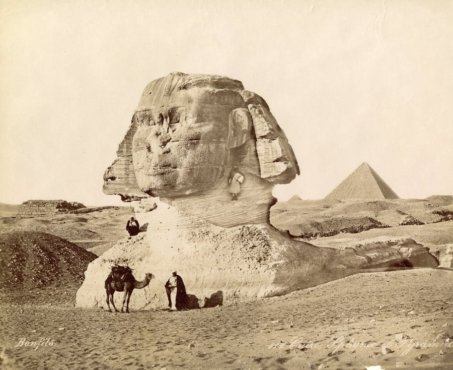 Great Sphinx — A lion's body and a pharaoh's face carved from a single rock