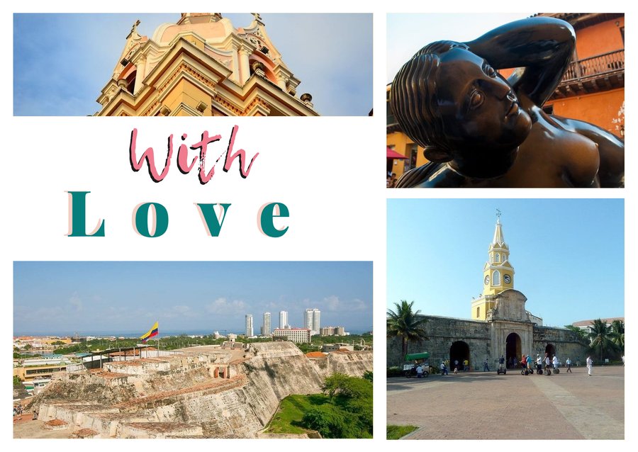 With Love da Cartagena — Cattedrale di Santa Catalina de Alejandría, Plaza Santo Domingo, Torre del Reloj e Castillo San Felipe de Barajas