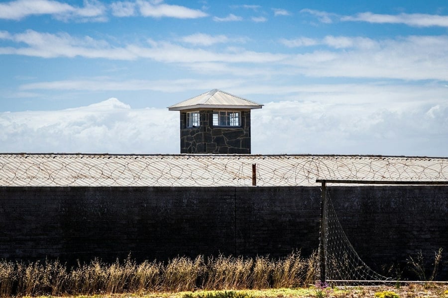 Robben Island — La torre di guardia del carcere dove Mandela trascorse diciotto dei suoi ventisette anni di prigionia