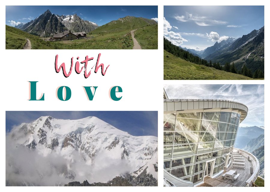 With Love da Courmayeur — Rifugio Walter Bonatti, La Val Ferret, Skyway Monte Bianco e Il Monte Bianco da Punta Helbronner