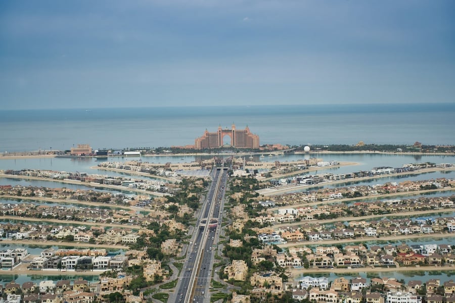 Palm Jumeirah — Un'isola a forma di palma vista dall'alto