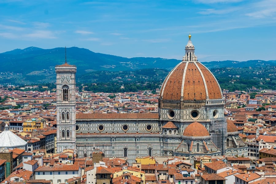 Il Duomo di Firenze — La cupola del Brunelleschi da Piazzale Michelangelo