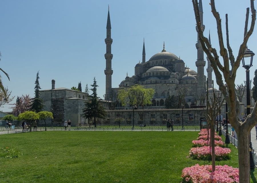 Blue Mosque — Six minarets against the sky over the Golden Horn