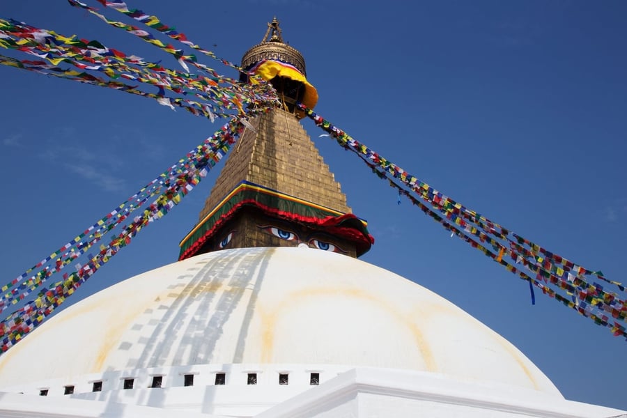 Stupa di Boudhanath — Occhi di Buddha che vegliano su ogni direzione