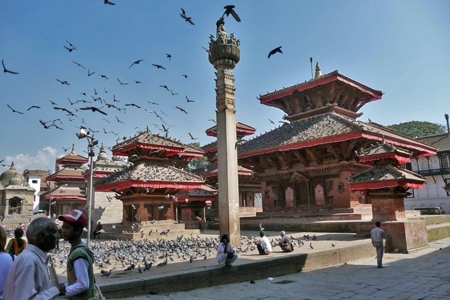 Kathmandu Durbar Square — Torri a pagoda dove regnavano gli antichi re Malla
