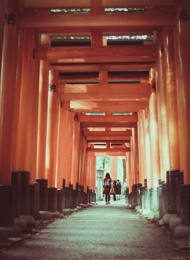 Fushimi Inari Taisha — Migliaia di torii vermigli che salgono la collina