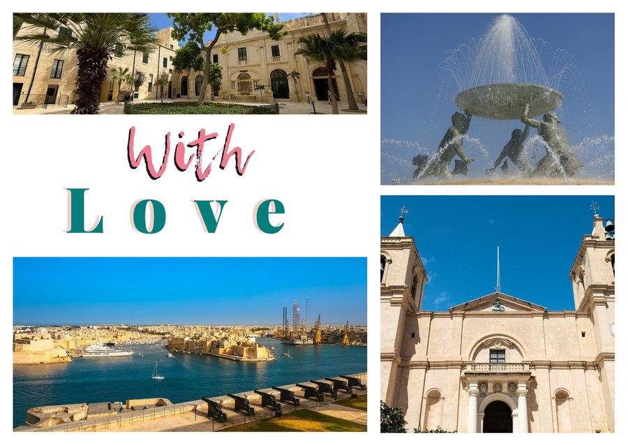 With Love da La Valletta — Palazzo del Gran Maestro, Fontana dei Tritoni, Concattedrale di San Giovanni e Giardini dell'Upper Barrakka