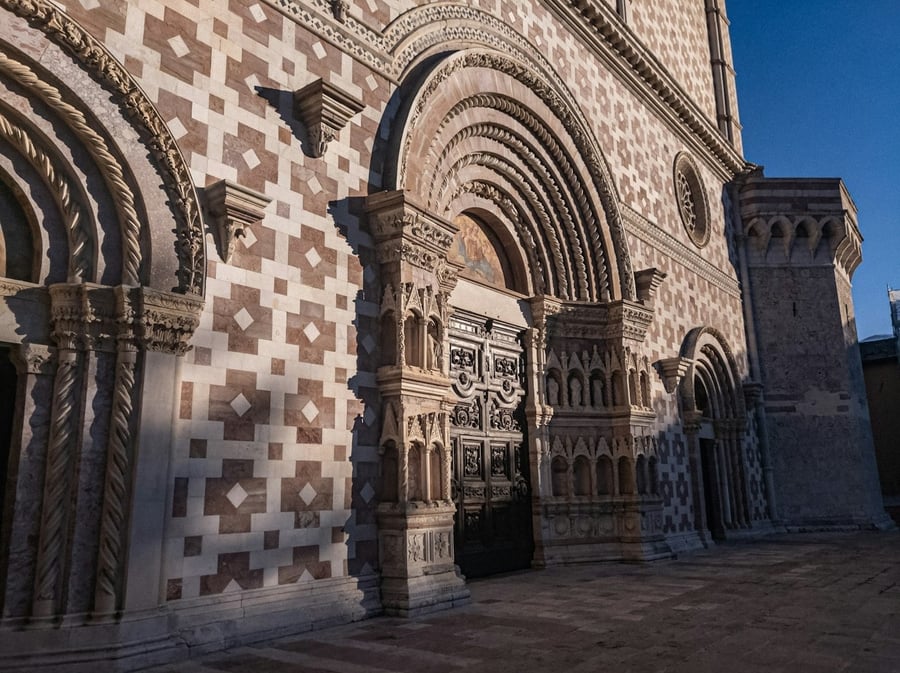 Basilica of Santa Maria di Collemaggio — The portal of the Holy Door that inspired the first Jubilee