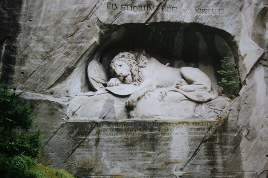 The Lion Monument — The dying lion carved into living rock