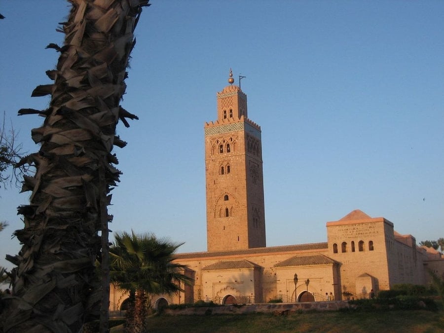 Koutoubia Mosque — The 12th-century minaret towering over every rooftop in the medina