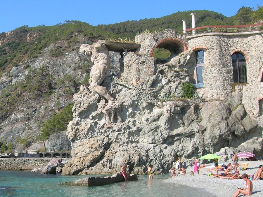 The Giant of Monterosso — The statue of Neptune on Fegina beach