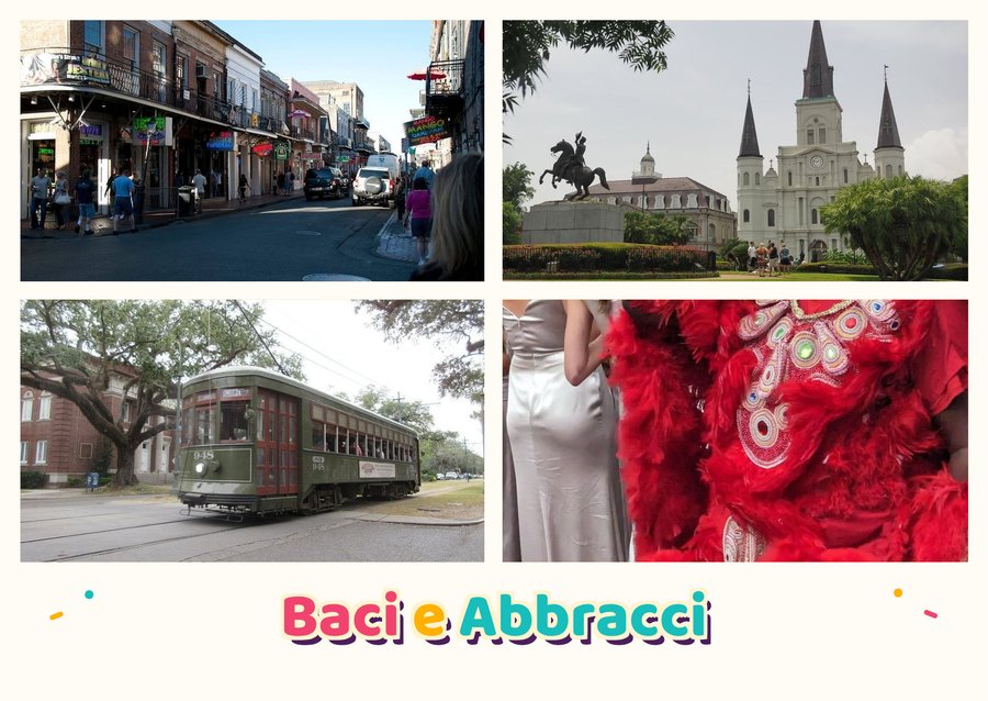 Baci e Abbracci da New Orleans — Bourbon Street, Jackson Square e la Cattedrale di Saint Louis, St. Charles Streetcar e Mardi Gras Indians