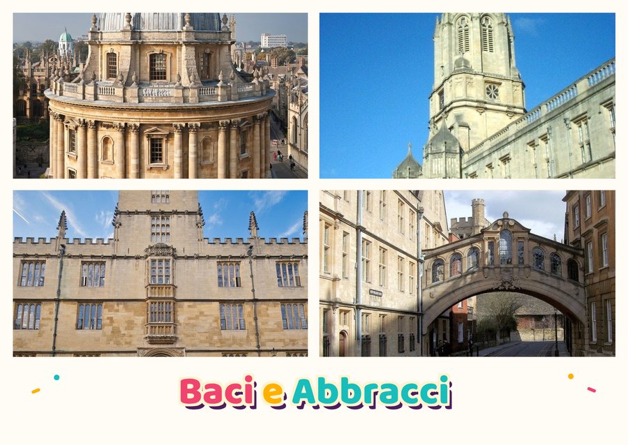 Hugs and Kisses from Oxford — The Radcliffe Camera, Tom Tower, The Bodleian Library and The Bridge of Sighs