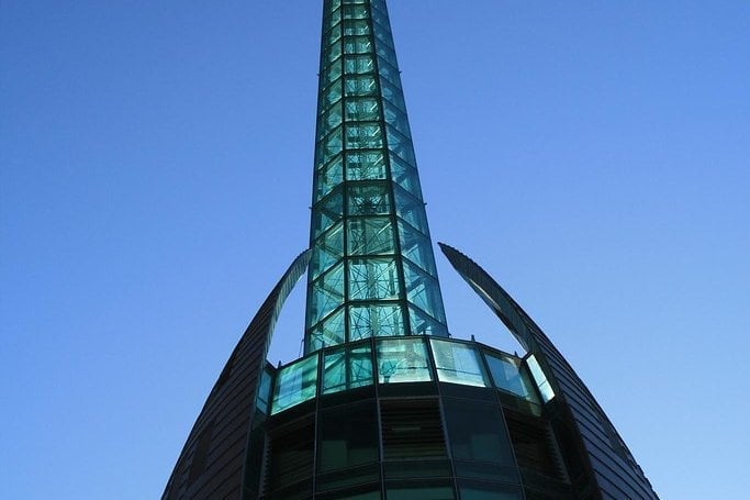 The Bell Tower — The glass tower with historic bells from London