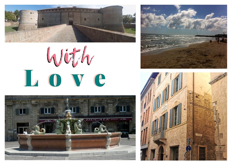 With Love da Pesaro — Rocca Costanza, La spiaggia di Pesaro, Casa Rossini e La fontana di Piazza del Popolo