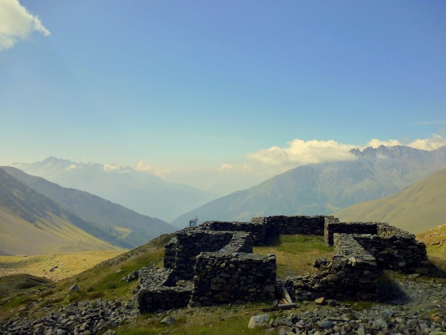The Great War fortifications — Dry-stone ruins on the ridges above the town