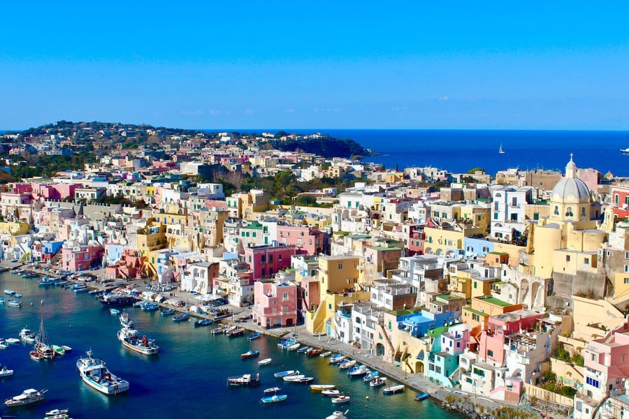 Procida from above — The smallest island in the Gulf of Naples