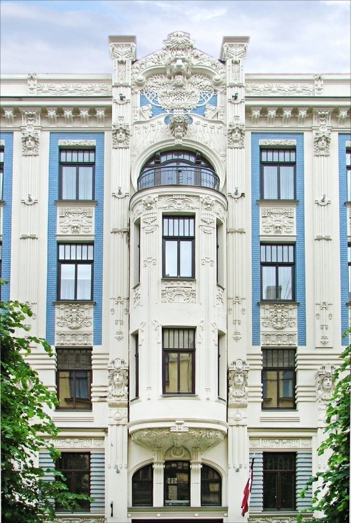 The Art Nouveau facades of Alberta iela — Carved faces and floral ornament in Riga's Art Nouveau quarter