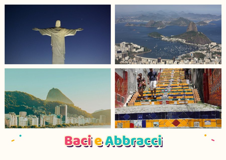 Baci e Abbracci da Rio de Janeiro — Cristo Redentor, Pão de Açúcar, Spiaggia di Copacabana e Escadaria Selarón