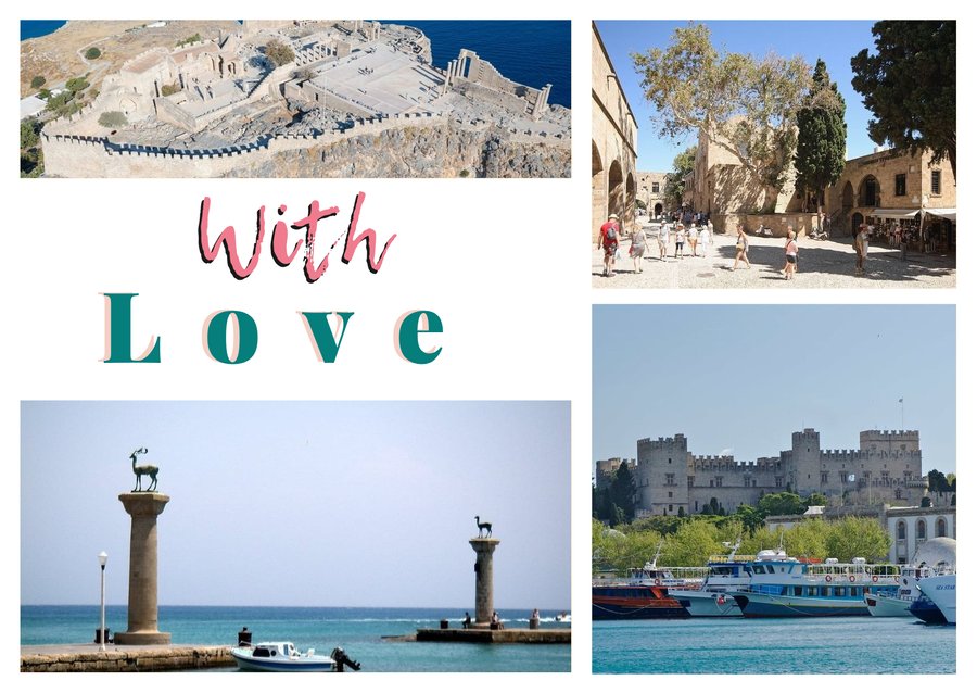 With Love da Rodi — L'Acropoli di Lindos, La Città Medievale, Palazzo del Gran Maestro e Il porto di Mandraki