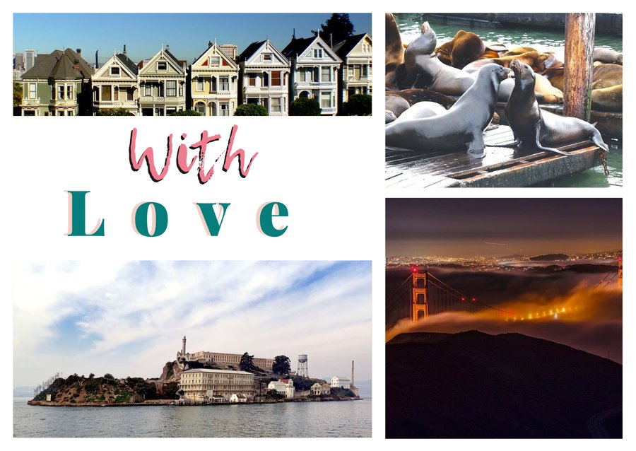 With Love da San Francisco — Painted Ladies, Leoni marini di Pier 39, Golden Gate Bridge e Alcatraz Island