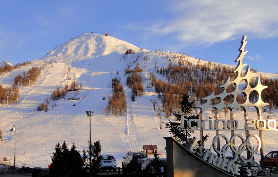 The ski resort — Lifts and slopes at the foot of Sestriere's towers