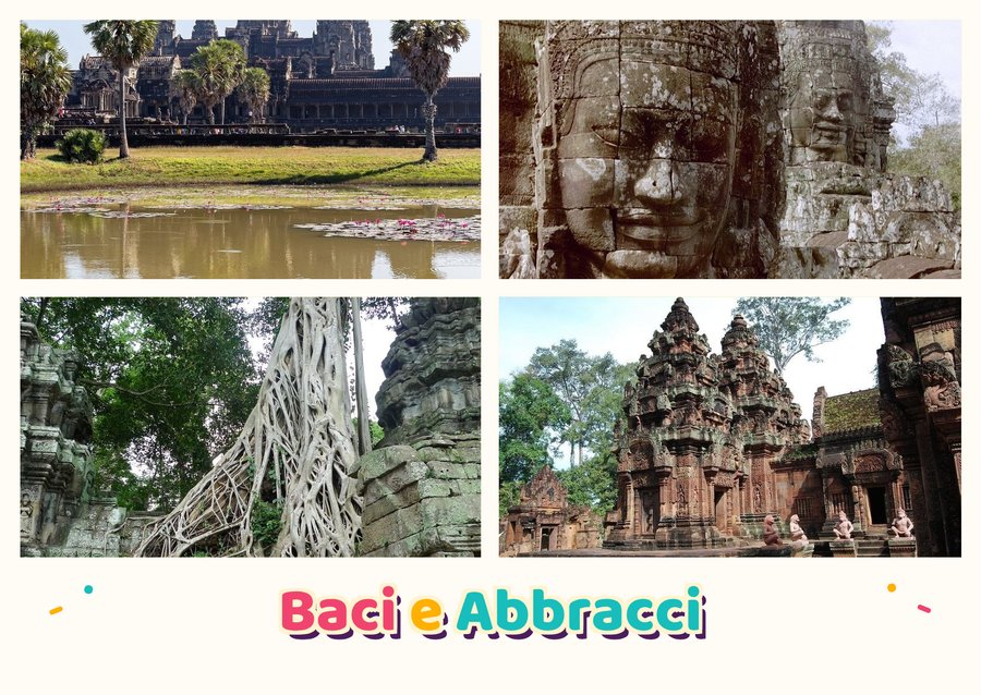 Baci e Abbracci da Siem Reap — Angkor Wat, Tempio del Bayon, Ta Prohm e Banteay Srei