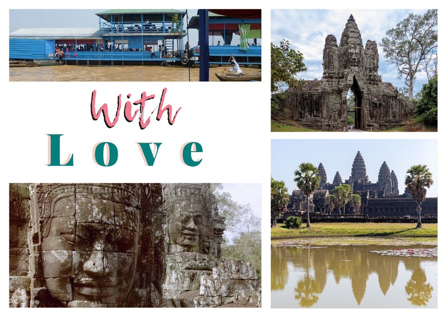 With Love da Siem Reap — Villaggio galleggiante sul Tonle Sap, Porta Sud di Angkor Thom, Angkor Wat e Tempio del Bayon