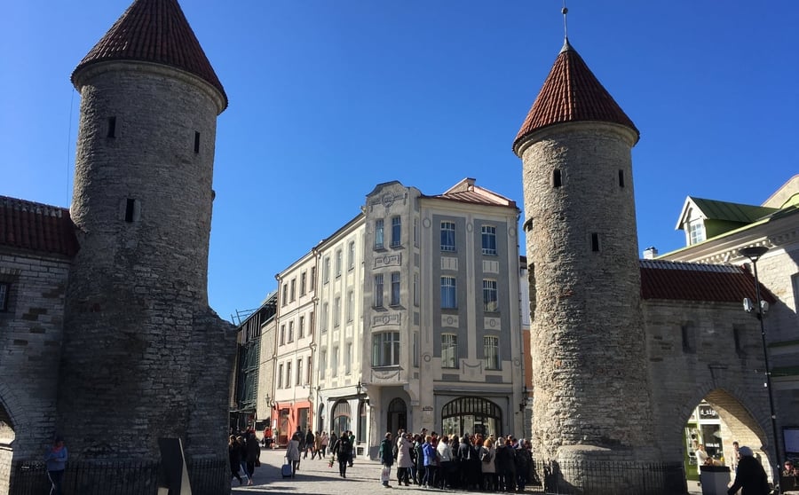 Viru Gate — The two towers that mark the entrance to the old town