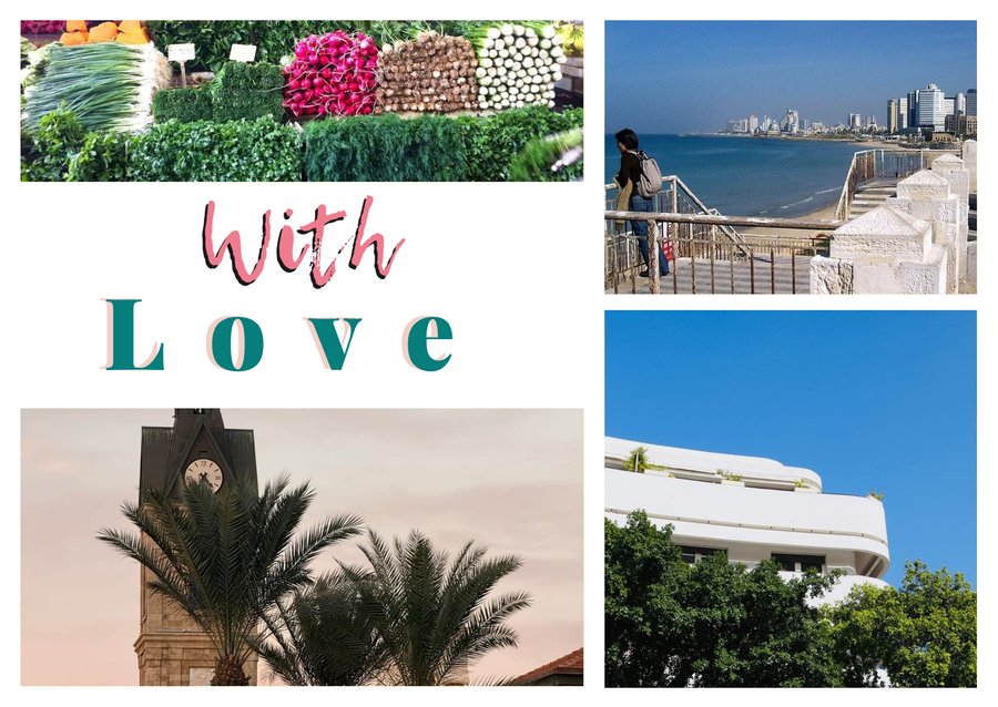 With Love da Tel Aviv — Mercato Carmel, Lo skyline visto da Giaffa, La Città Bianca e La Torre dell'Orologio di Giaffa