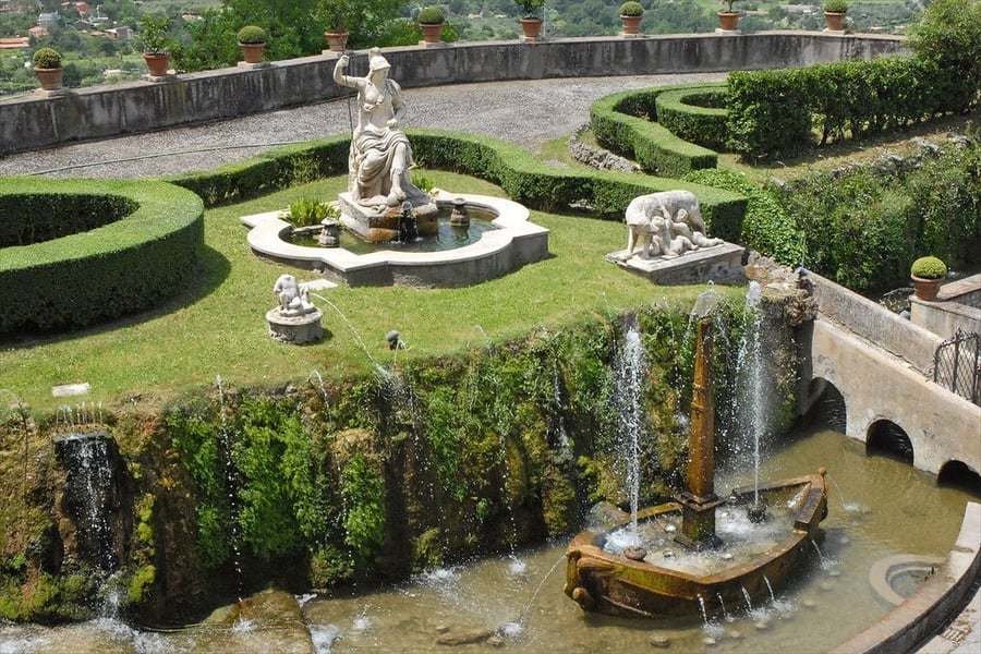 La Rometta — A miniature Rome with its ship-fountain on a miniature Tiber