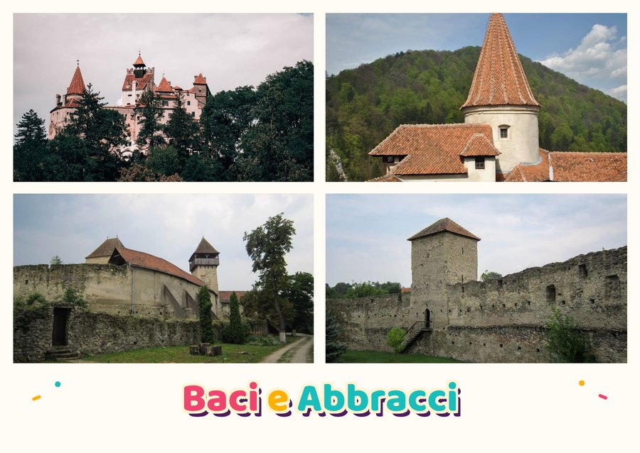 Baci e Abbracci dalla Transilvania — Il castello di Bran, La torre del castello, Una chiesa fortificata e La fortezza di Câlnic