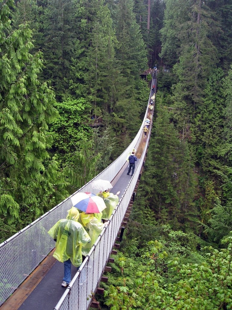 Capilano Suspension Bridge — Un ponte sospeso di 140 metri sopra un canyon di foresta pluviale