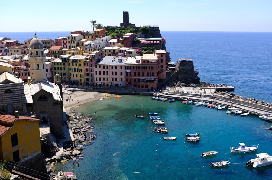 Vernazza from above — The village seen from Castello Doria