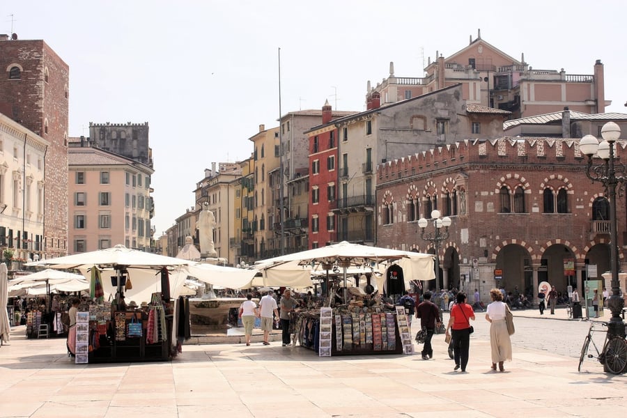 Piazza delle Erbe — The Roman forum turned market
