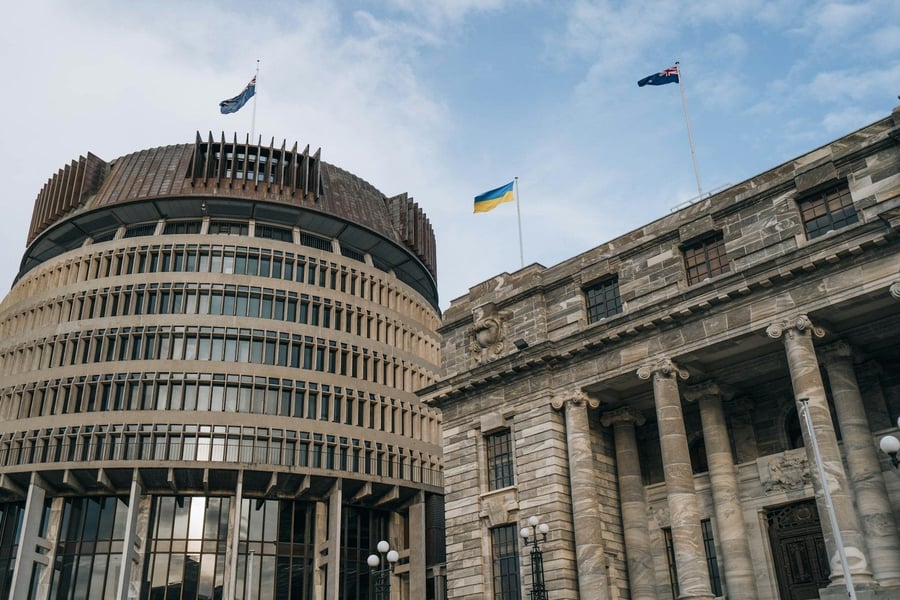 The Beehive — Parliament's executive wing, shaped like a beehive