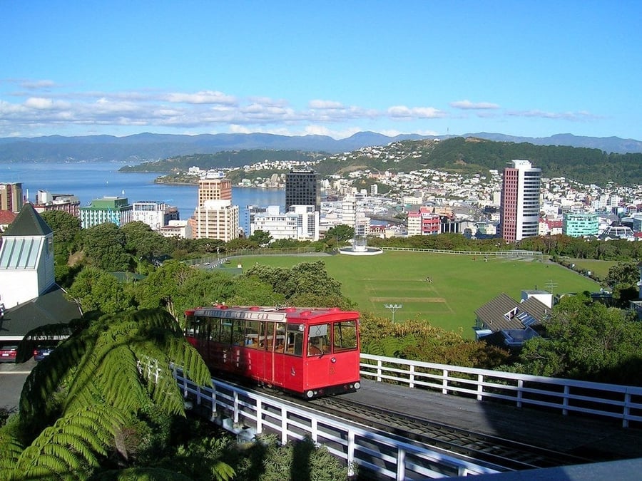 Wellington Cable Car — The red funicular climbing to Kelburn